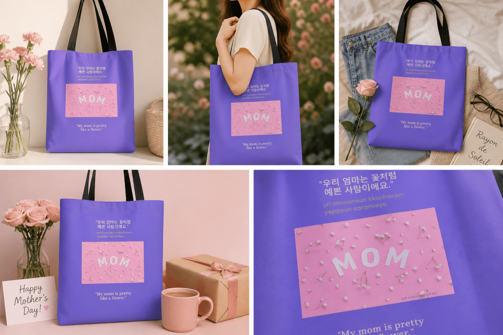 Mother’s Day tote bag Korean English gift