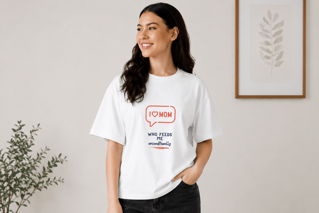 Meaningful Mother’s Day gift t-shirt for mom with minimalist white design